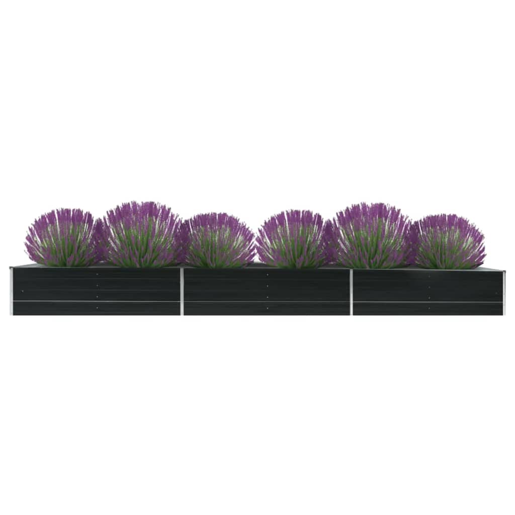 Garden Raised Bed Galvanised Steel 480x80x45 cm Anthracite - Millennium Furniture