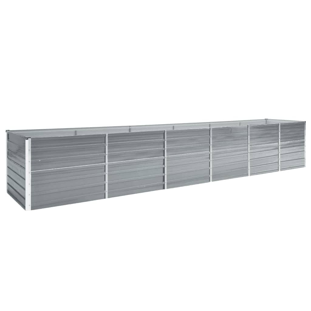 Garden Raised Bed Galvanised Steel 480x80x77 cm Grey - The Home Maker