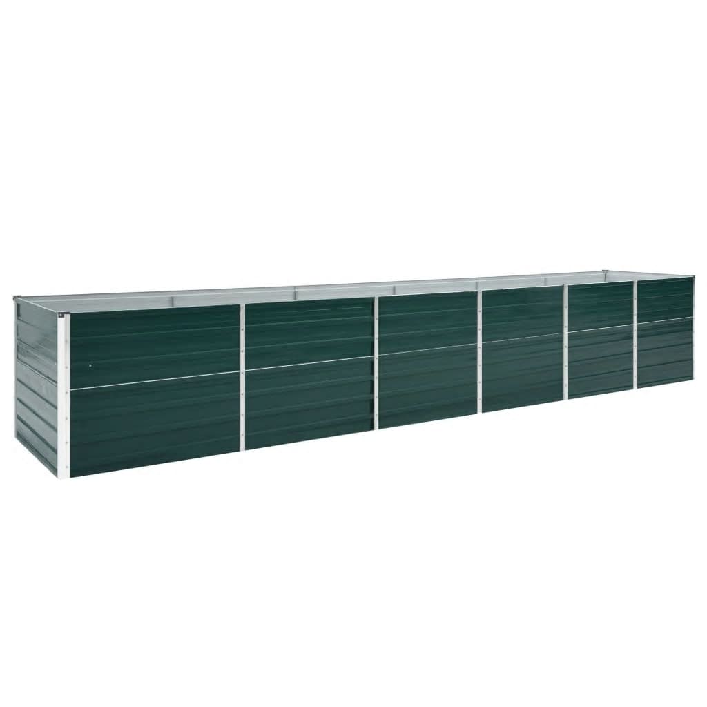 Garden Raised Bed Galvanised Steel 480x80x77 cm Green - Merkel Designers