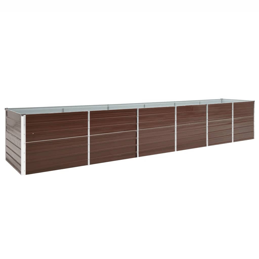 Garden Raised Bed Galvanised Steel 480x80x77 cm Brown - Style and Chic