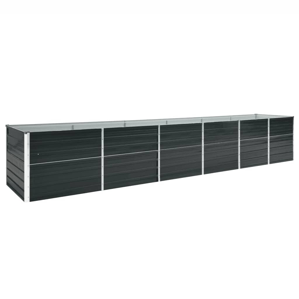 Garden Raised Bed Galvanised Steel 480x80x77 cm Anthracite - Direct Imports