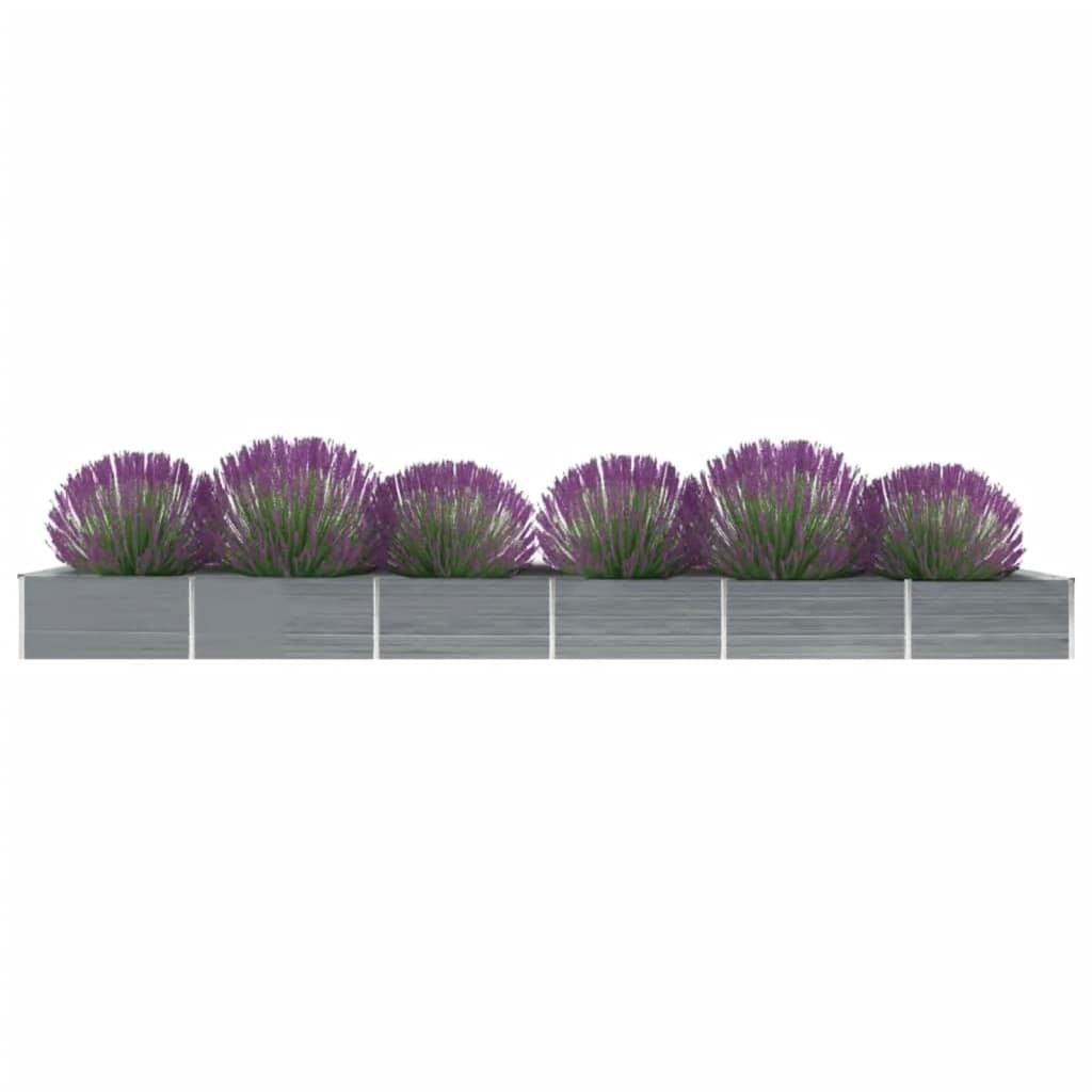 Garden Raised Bed Galvanised Steel 600x80x45 cm Grey - Casper Homes