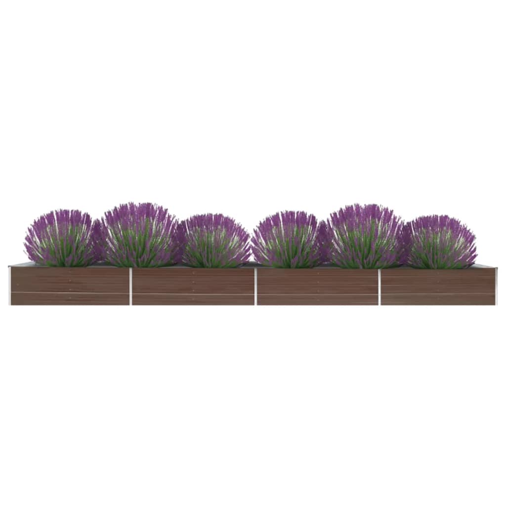 Garden Raised Bed Galvanised Steel 600x80x45 cm Brown - Merlin Deals