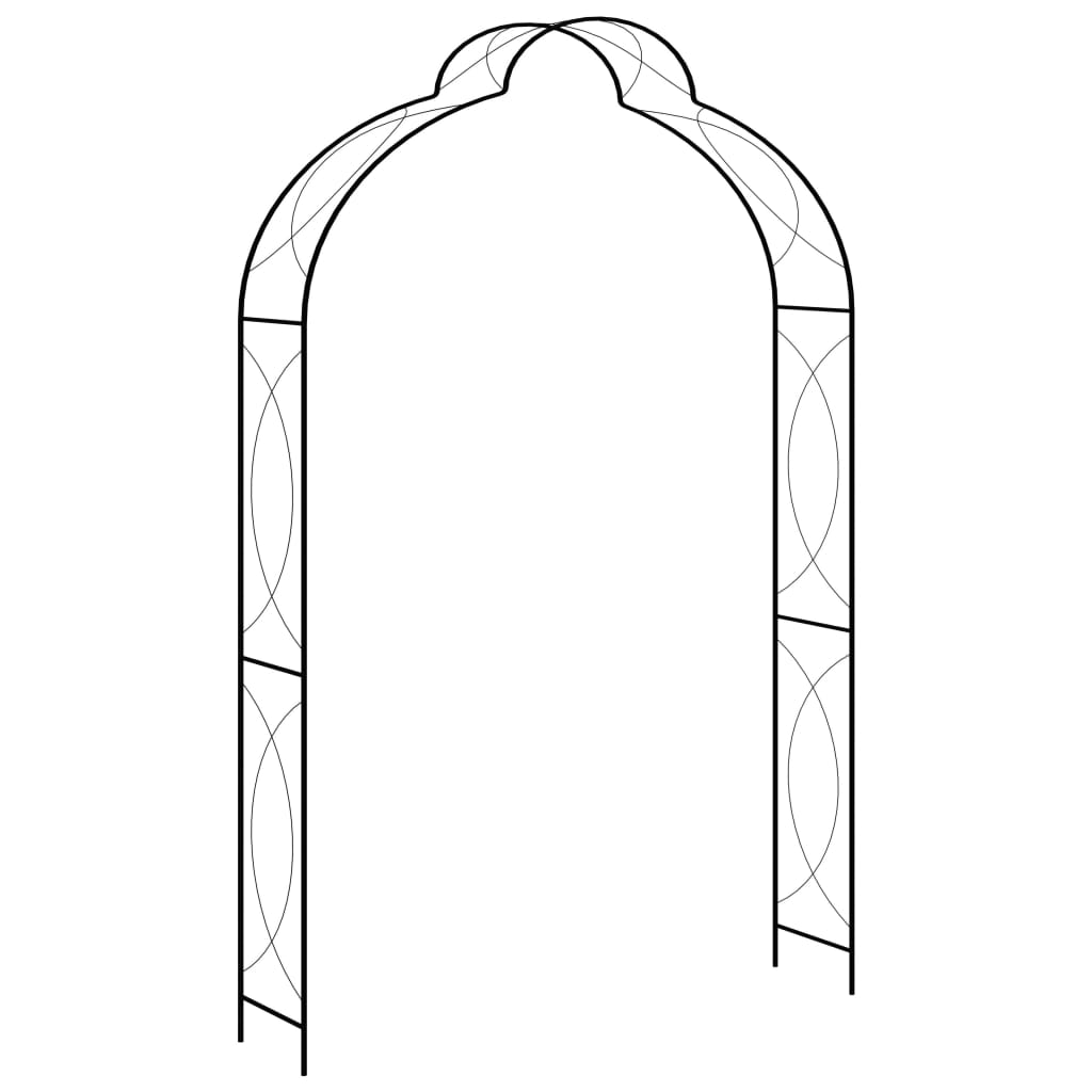 Garden Arch Black 150x34x240 cm Iron - Sid & Sam