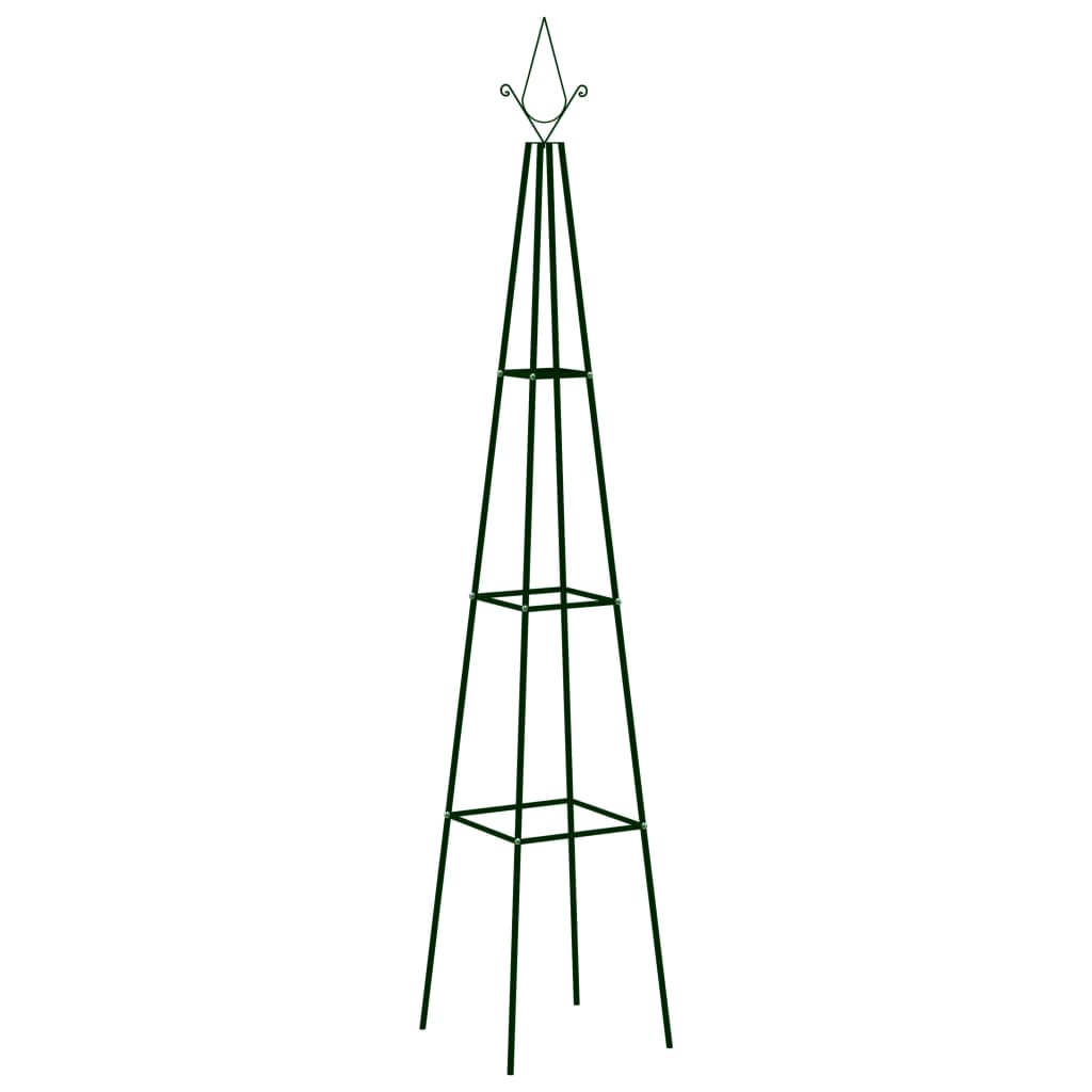 Garden Climbing Plant Racks 2 pcs Dark Green 35x35x195 cm Iron - The Home Maker