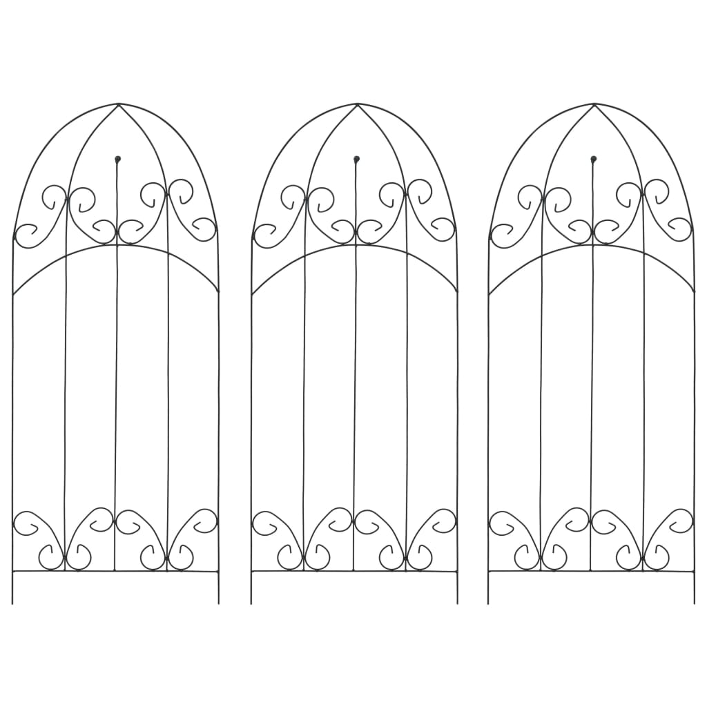 Plant Climbing Racks 3 pcs Black 40x100 cm Iron - Design Hut
