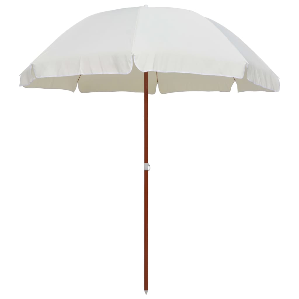 Garden Parasol with Steel Pole 240 cm Sand - Direct Imports