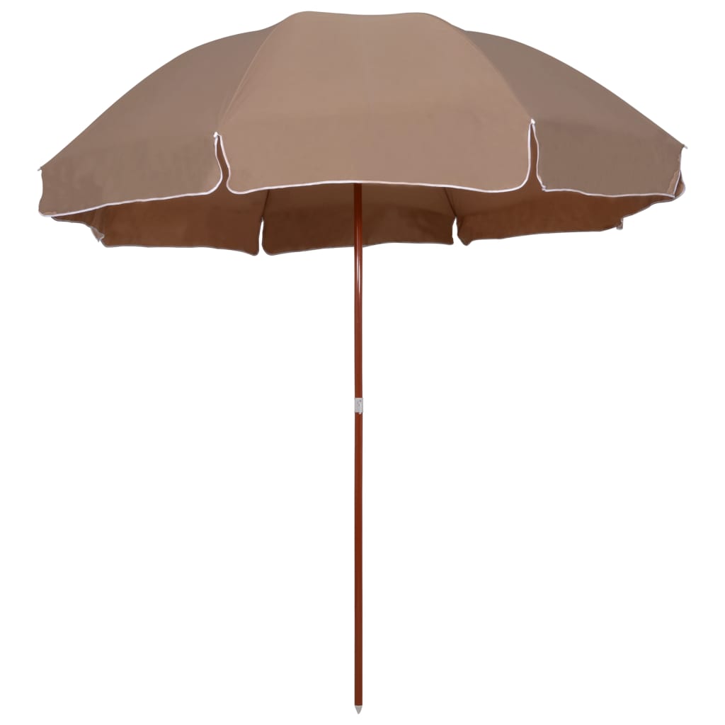 Garden Parasol with Steel Pole 300 cm Taupe - Direct Imports