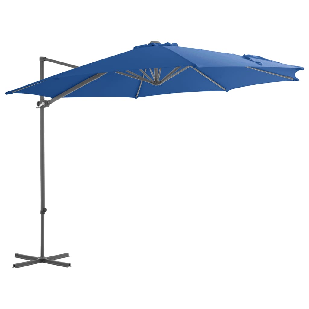 Cantilever Umbrella with Steel Pole Azure Blue 300 cm - Style and Chic