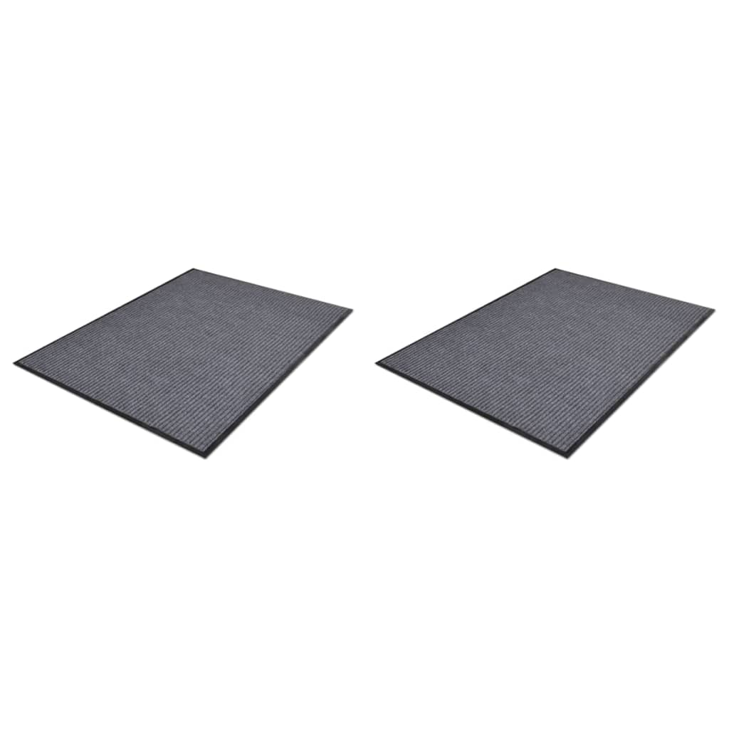 PVC Door Mats 2 pcs Grey 90x60 cm - Millennium Furniture