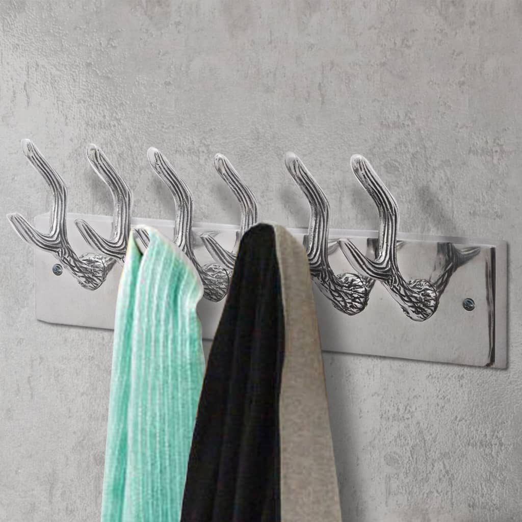 Wardrobe Coat Hooks 4 pcs Silver Aluminium - Brittle & Co