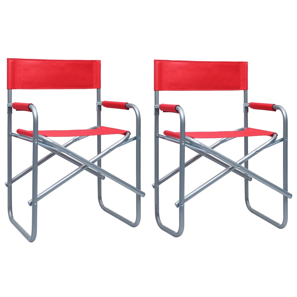 Director's Chairs 2 pcs Steel Red - Merkel Designers
