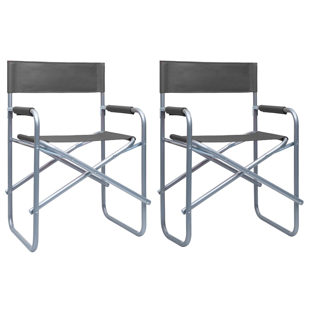 Director's Chairs 2 pcs Steel Grey - R and M Furniture