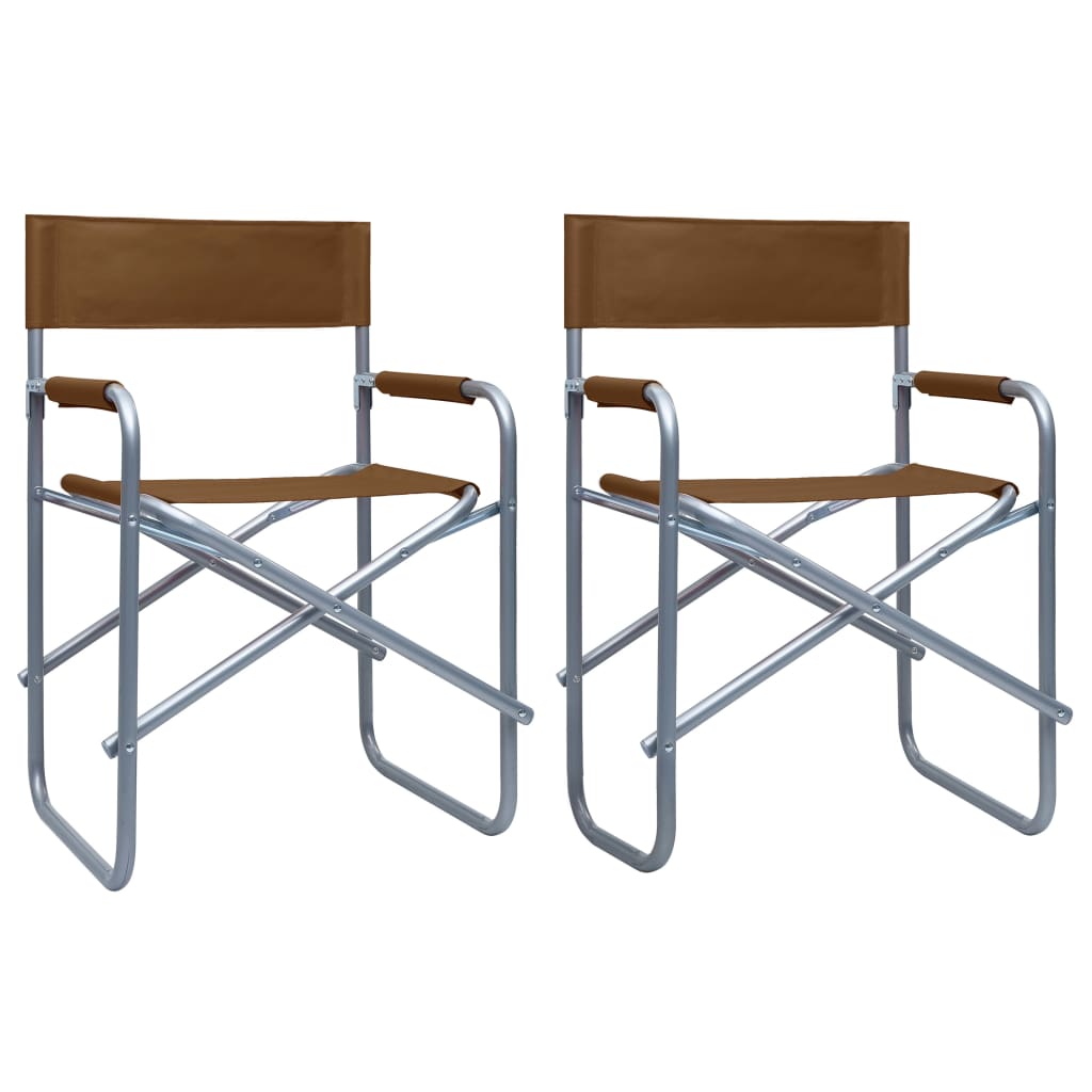 Director's Chairs 2 pcs Steel Brown - Casper Homes