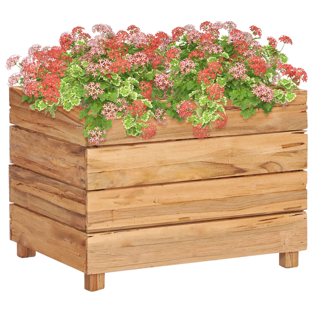 Raised Bed 50x40x38 cm Solid Wood Teak and Steel - Decor Base