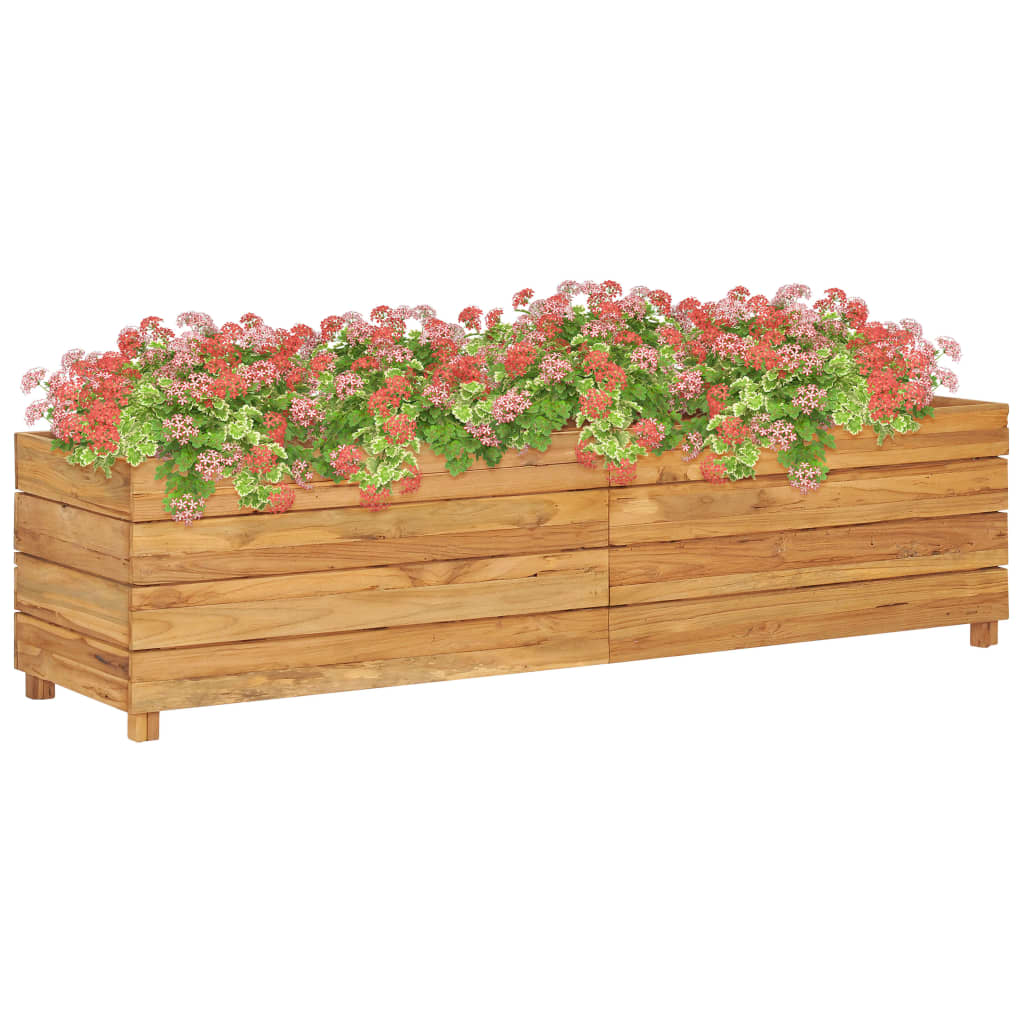 Raised Bed 150x40x38 cm Solid Wood Teak and Steel - Decor Base