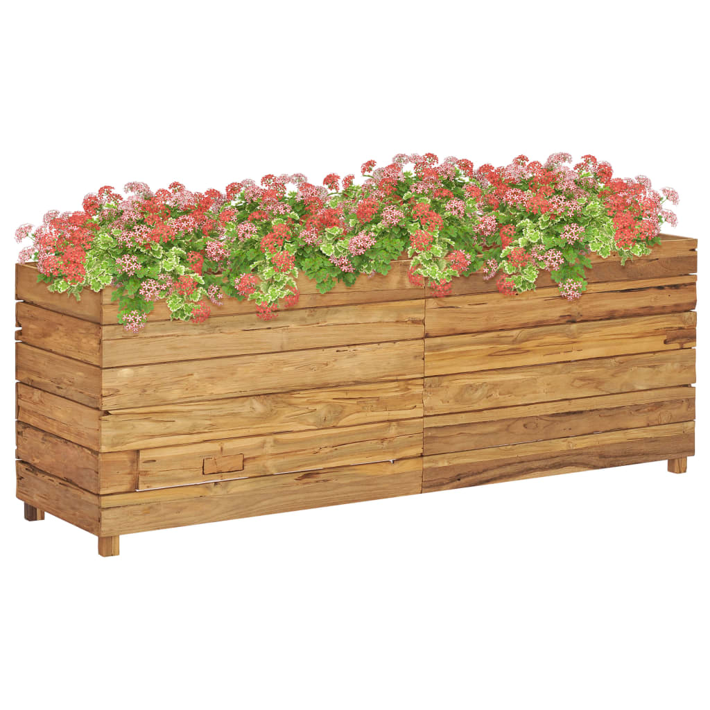 Raised Bed 150x40x55 cm Solid Wood Teak and Steel - Discount Dealers