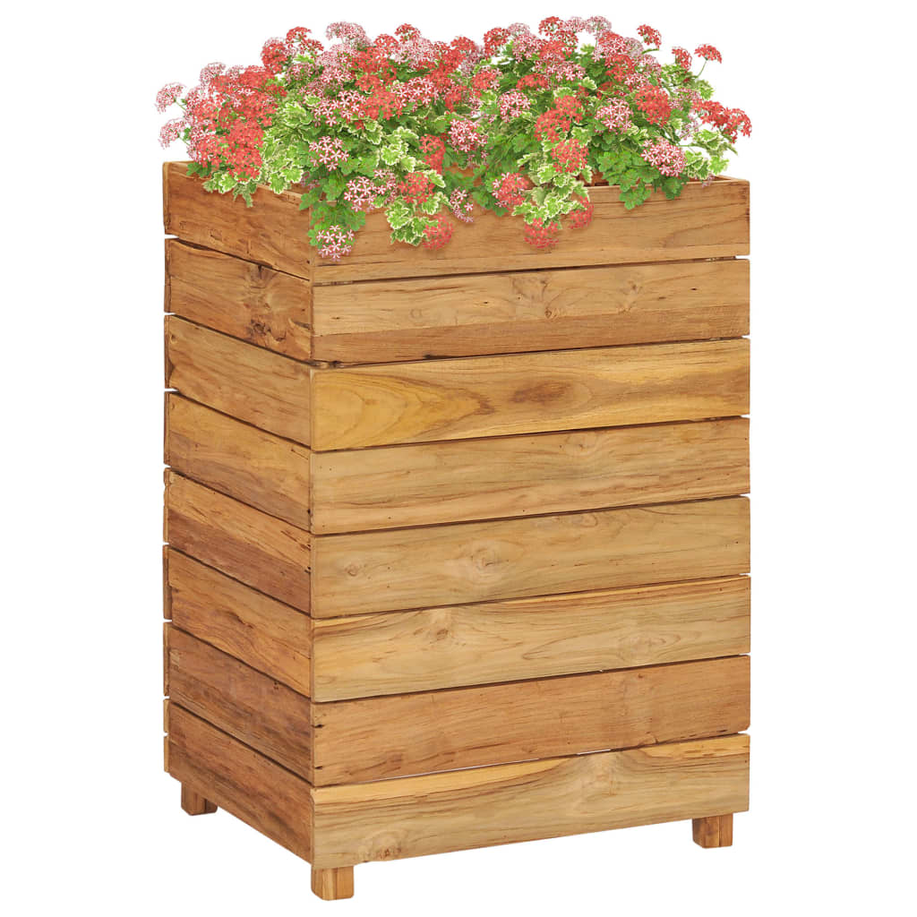 Raised Bed 50x40x72 cm Solid Wood Teak and Steel - Millennium Furniture