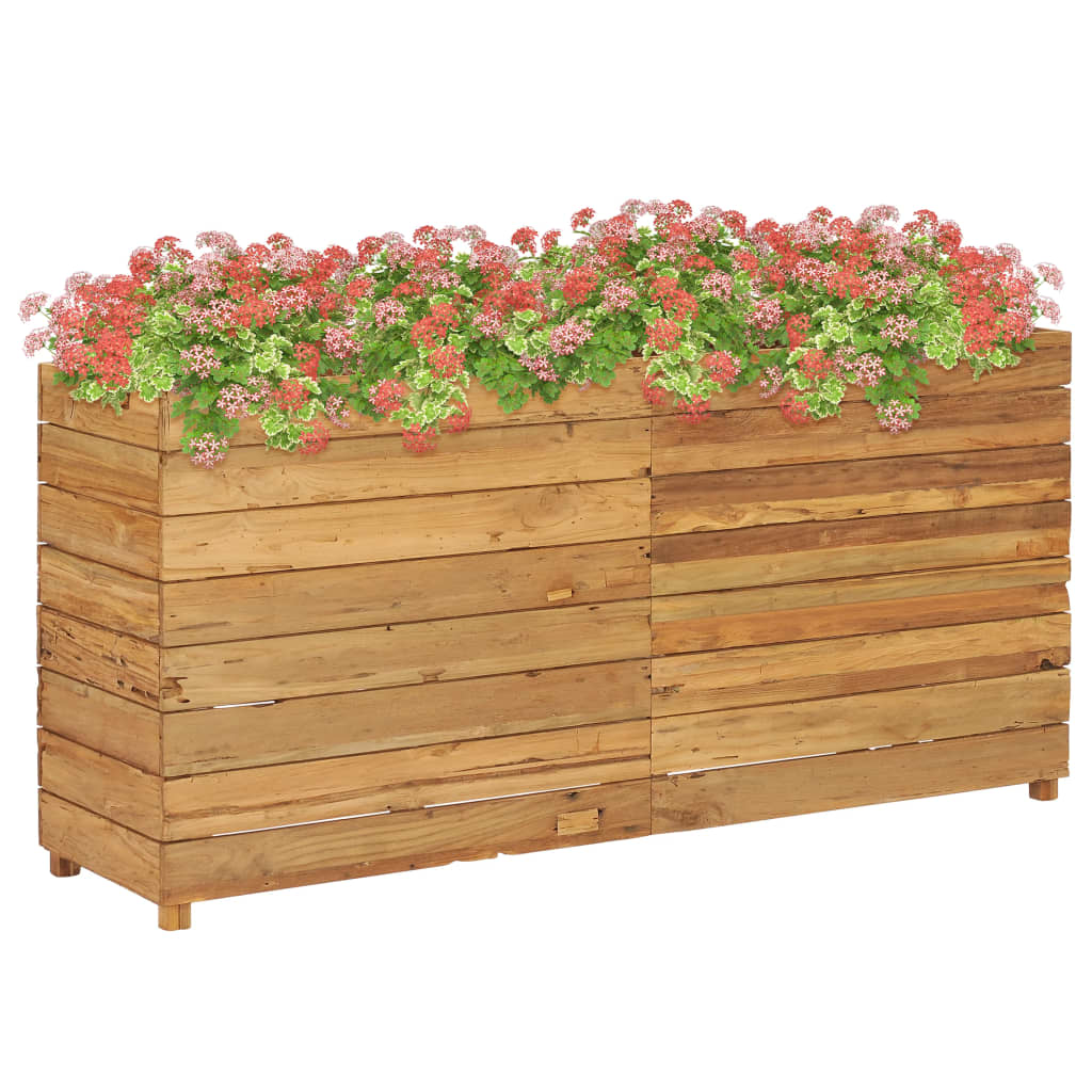 Raised Bed 150x40x72 cm Solid Wood Teak and Steel - Sid & Sam