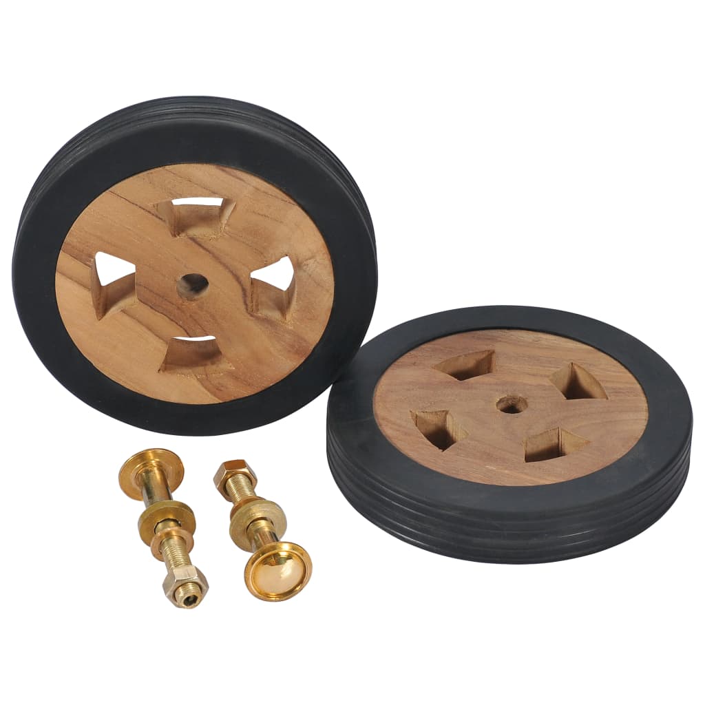 Sunlounger Spare Wheels 2 pcs Solid Teak Wood - Merkel Designers