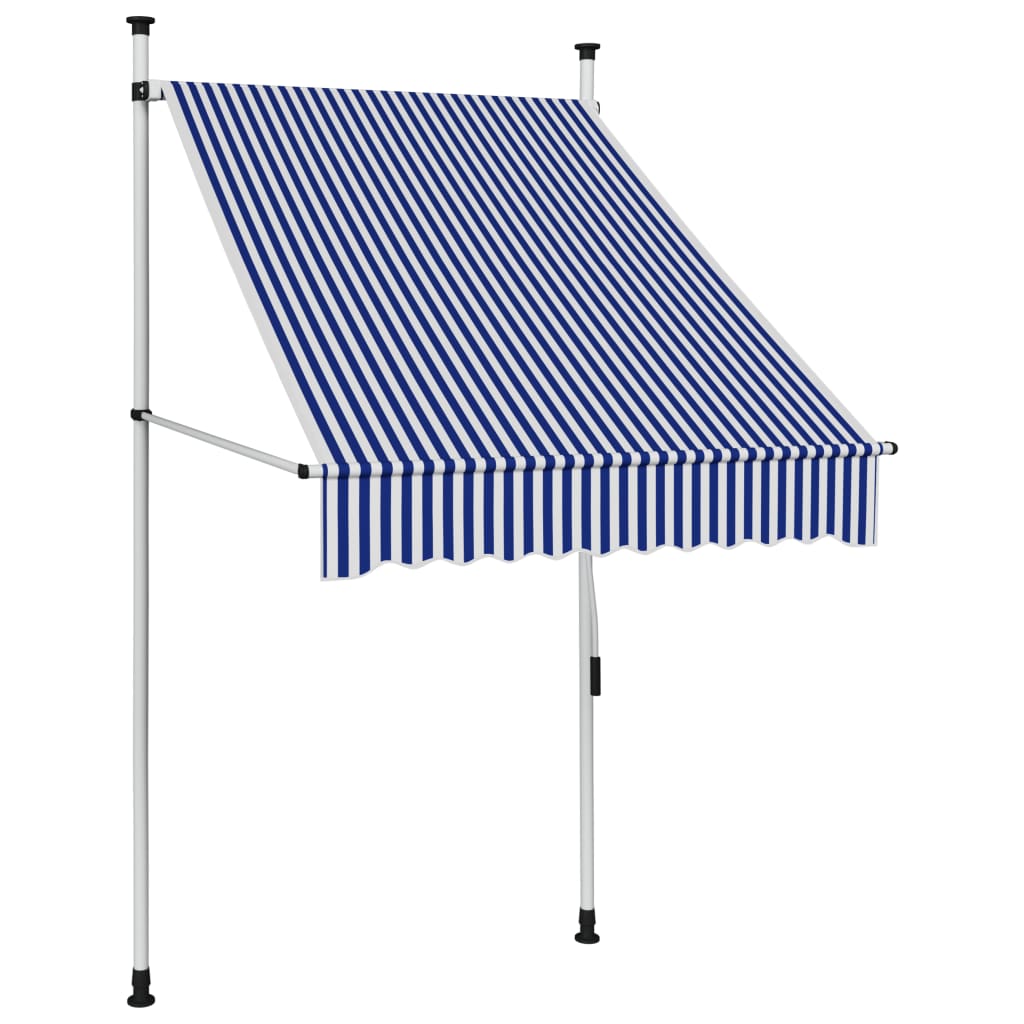 Manual Retractable Awning 100 cm Blue and White Stripes - Style and Chic