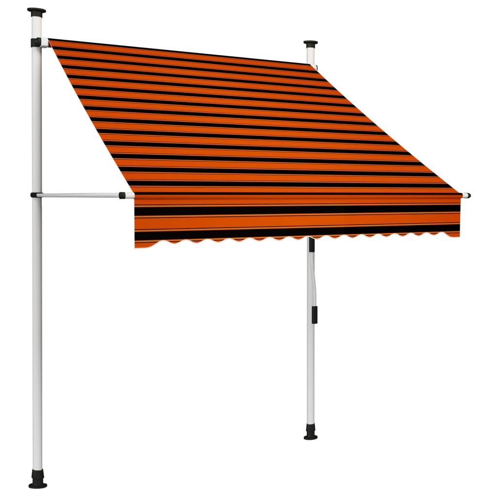 Manual Retractable Awning 150 cm Orange and Brown - Direct Imports