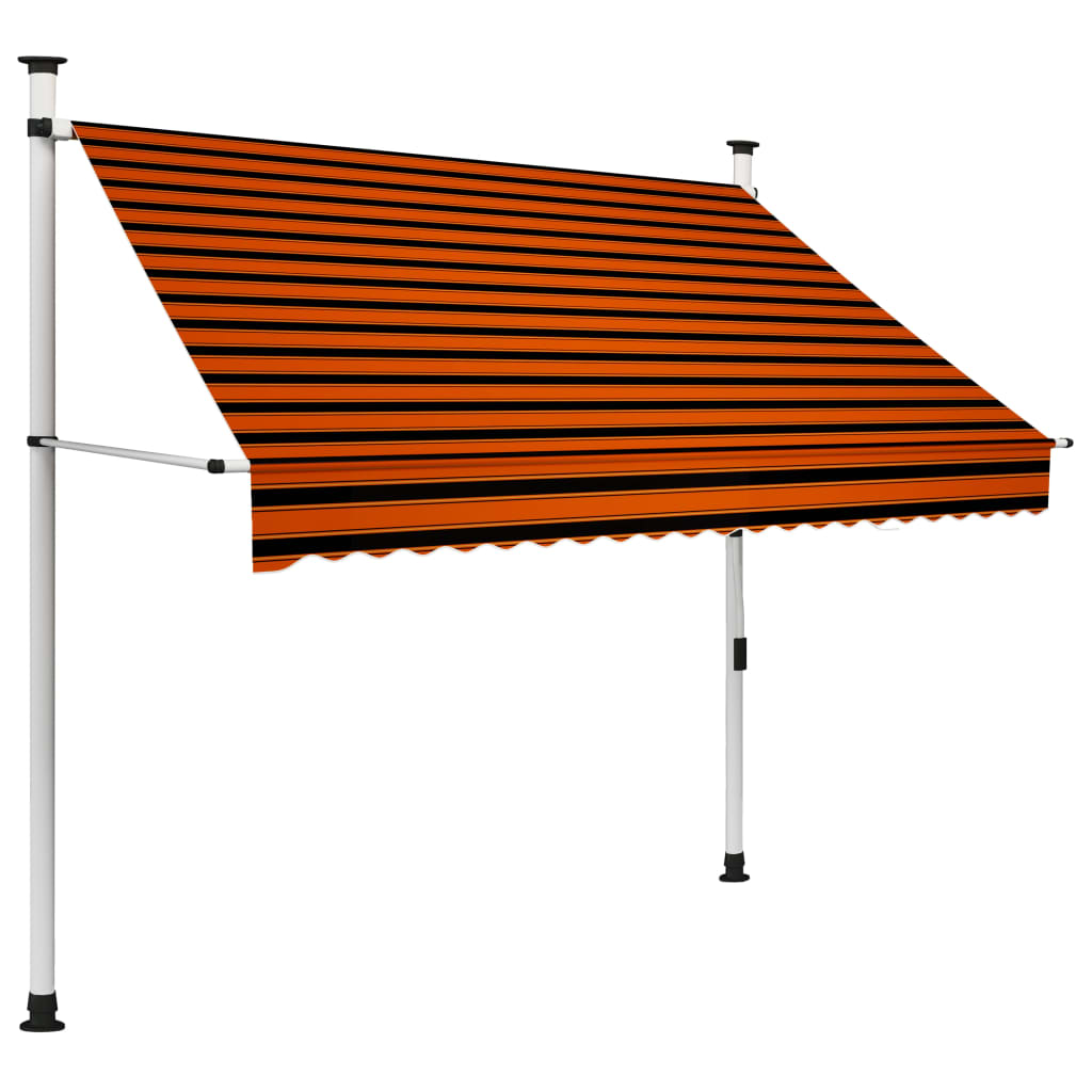 Manual Retractable Awning 200 cm Orange and Brown - Design Hut