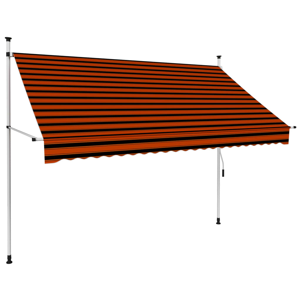 Manual Retractable Awning 250 cm Orange and Brown - R and M Furniture