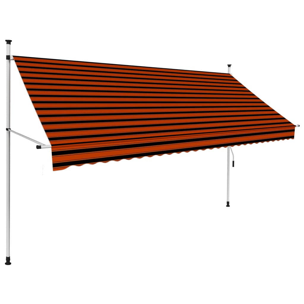 Manual Retractable Awning 300 cm Orange and Brown - Tyrell & Tyrell