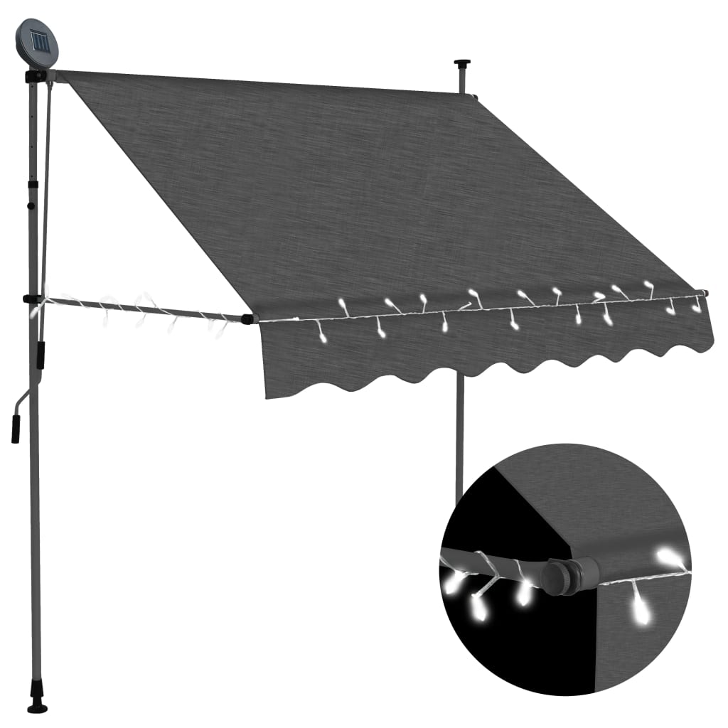 Manual Retractable Awning with LED 100 cm Anthracite - Style and Chic