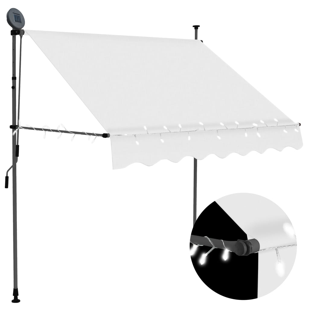 Manual Retractable Awning with LED 200 cm Cream - Tyrell & Tyrell