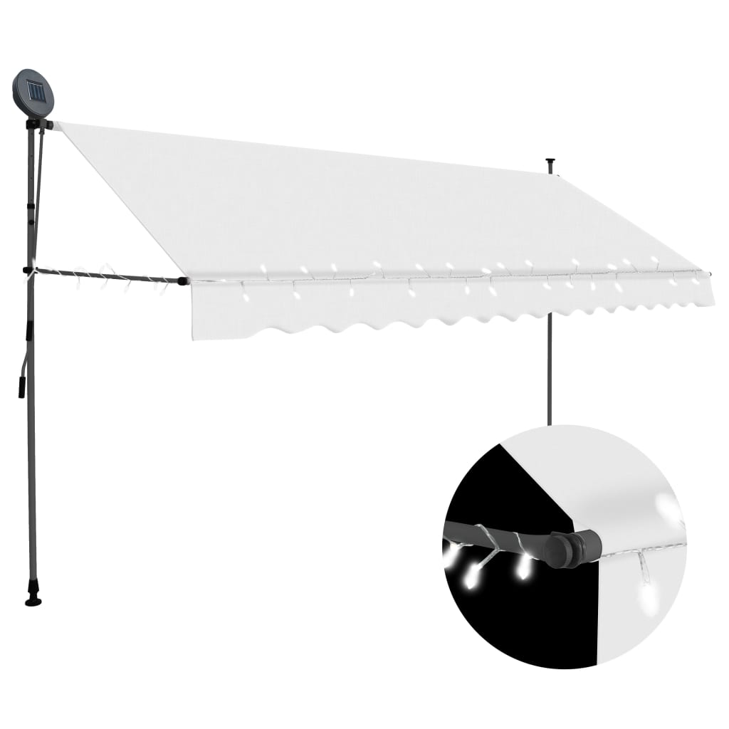 Manual Retractable Awning with LED 400 cm Cream - Millennium Furniture