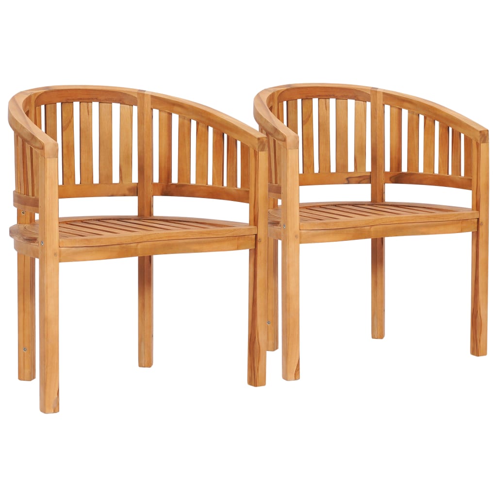 Banana Chairs 2 pcs Solid Teak Wood - Style and Chic