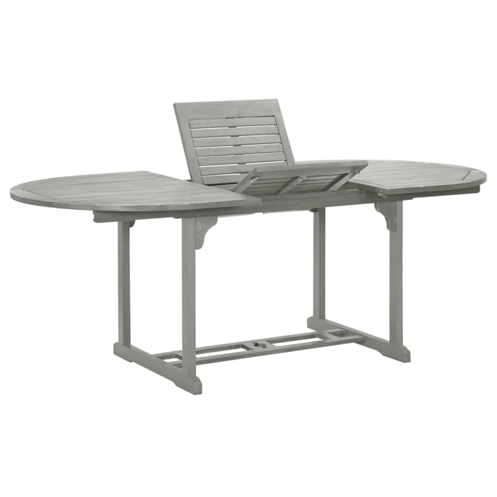 Garden Table Grey 200x100x75 cm Solid Acacia Wood - Merkel Designers
