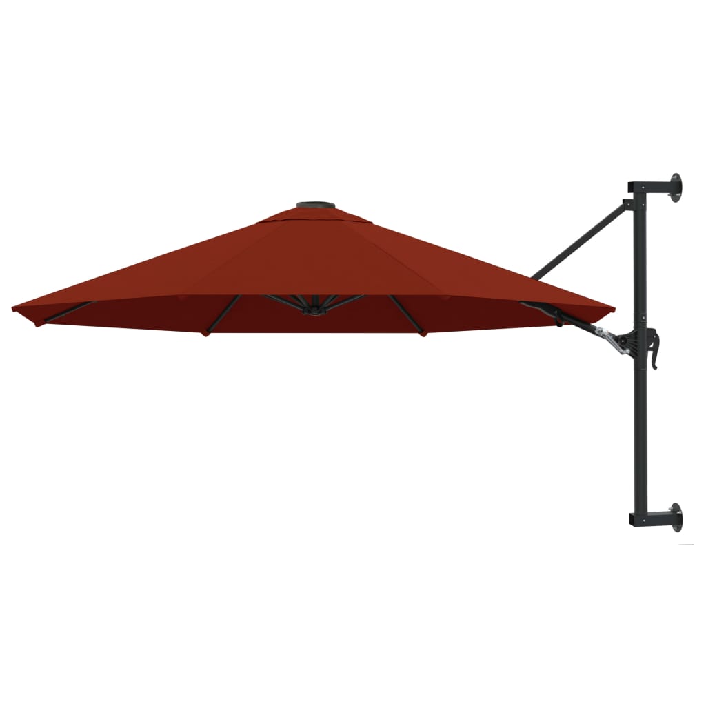 Wall-Mounted Parasol with Metal Pole 300 cm Terracotta - Design Hut