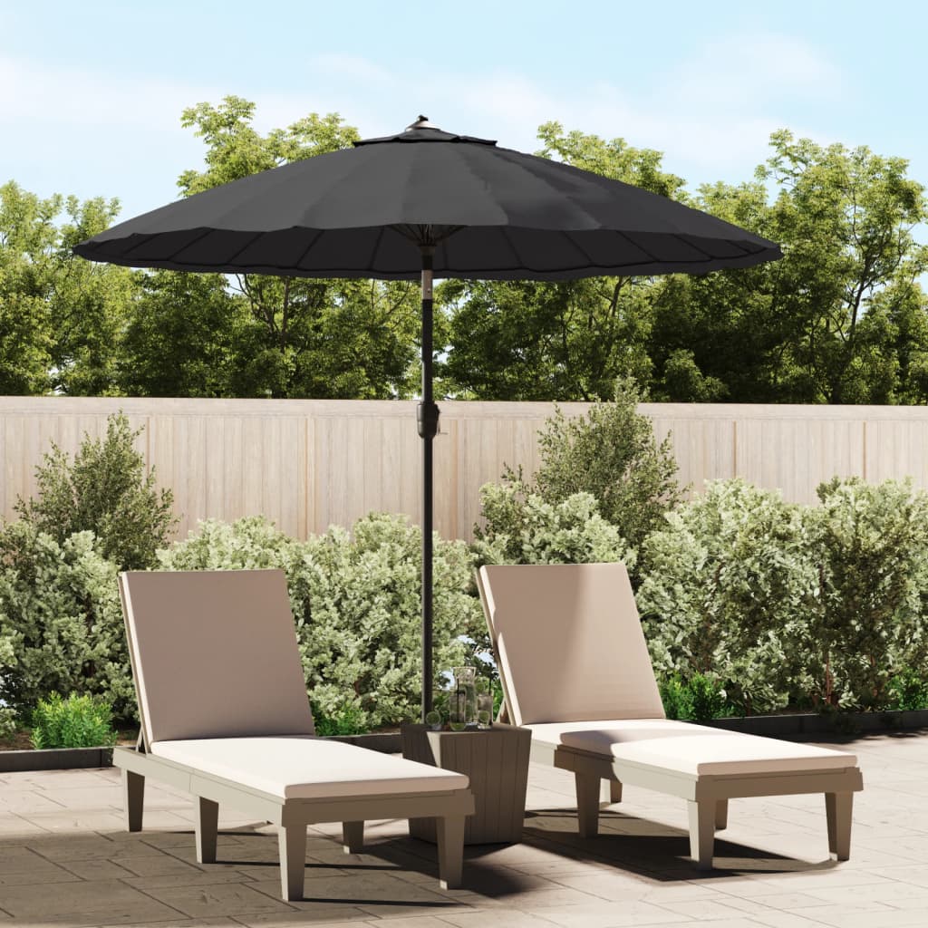 Outdoor Parasol with Aluminium Pole 270 cm Black - Decor Base