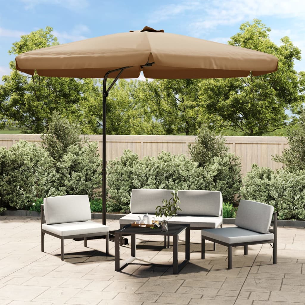 Outdoor Parasol with Steel Pole 300 cm Taupe - Style and Chic