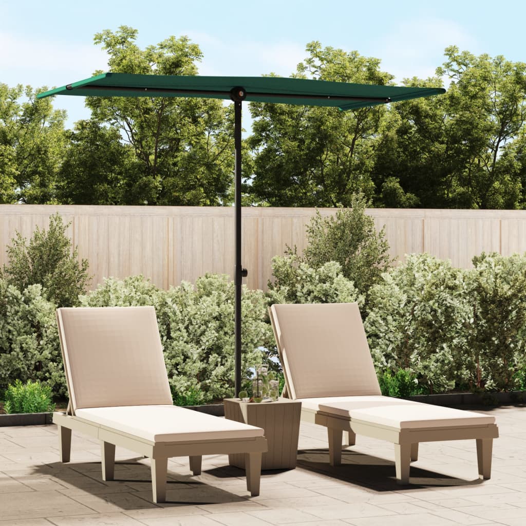 Outdoor Parasol with Aluminium Pole 180x110 cm Green - R and M Furniture