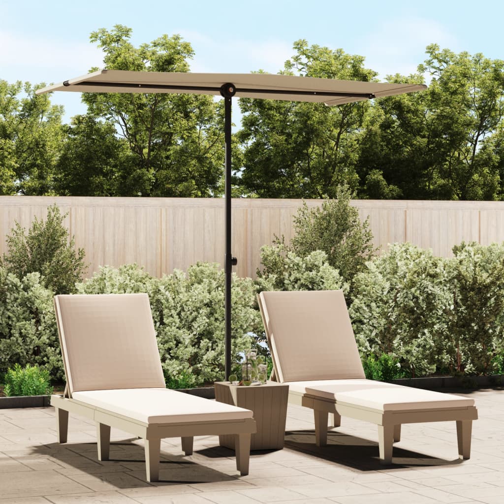 Outdoor Parasol with Aluminium Pole 180x110 cm Taupe - Decor Base