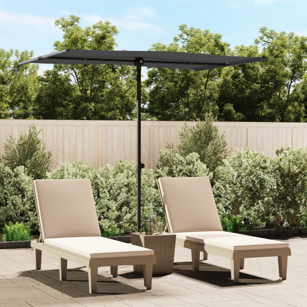 Outdoor Parasol with Aluminium Pole 2x1.5 m Anthracite - Decor Base