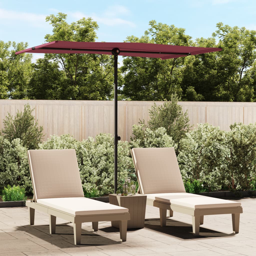 Outdoor Parasol with Aluminium Pole 2x1.5 m Bordeaux Red - R and M Furniture