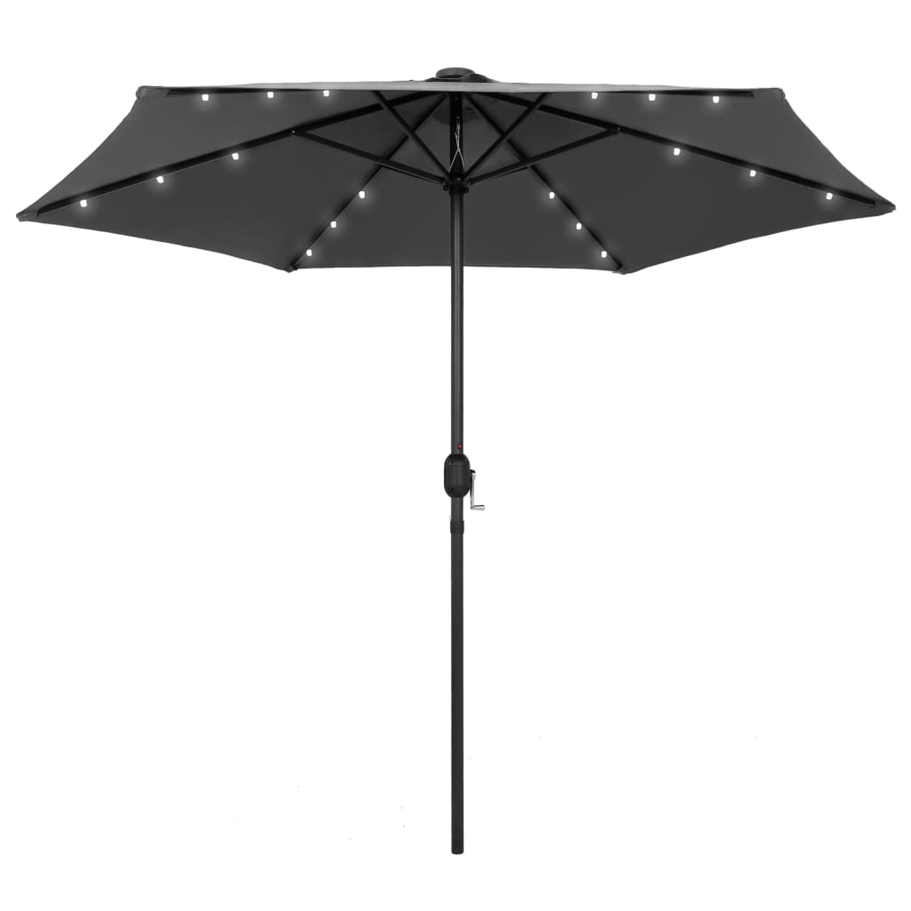 Parasol with LED Lights and Aluminium Pole 270 cm Anthracite - Millennium Furniture