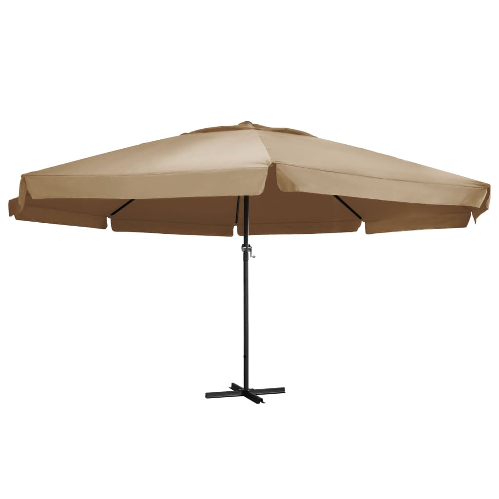 Outdoor Parasol with Aluminium Pole 600 cm Taupe - Tyrell & Tyrell