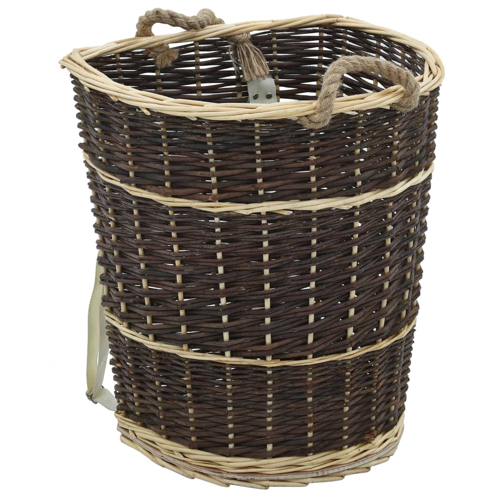 Firewood Backpack with Carrying Belts 44.5x37x50 cm Natural Willow - Sid & Sam