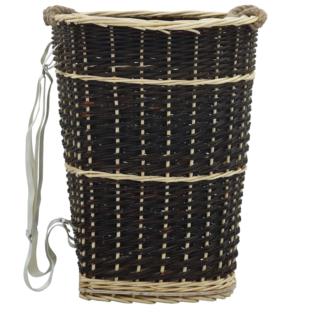 Firewood Backpack with Carrying Belts 50x44x58 cm Natural Willow - Direct Imports