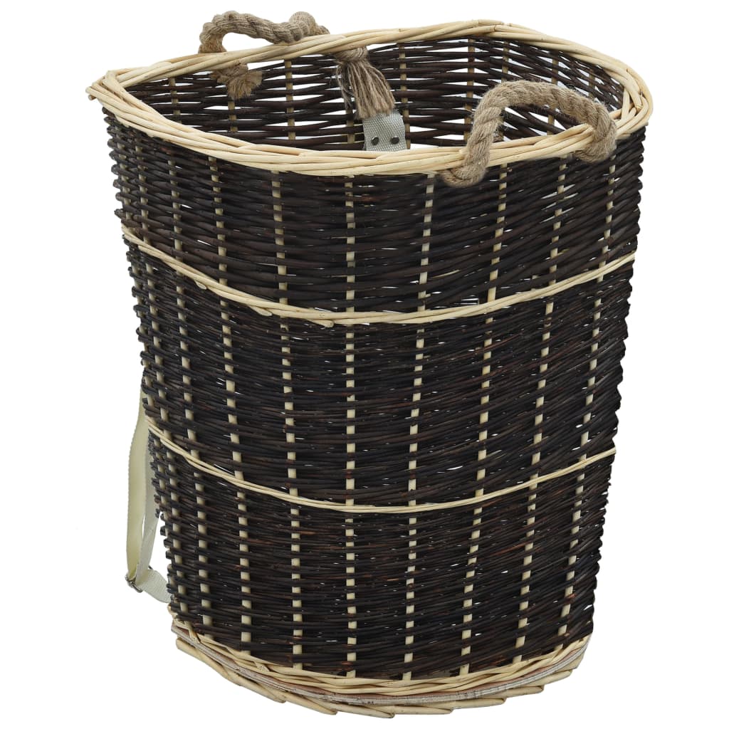 Firewood Backpack with Carrying Belts 57x51x69 cm Natural Willow - Style and Chic