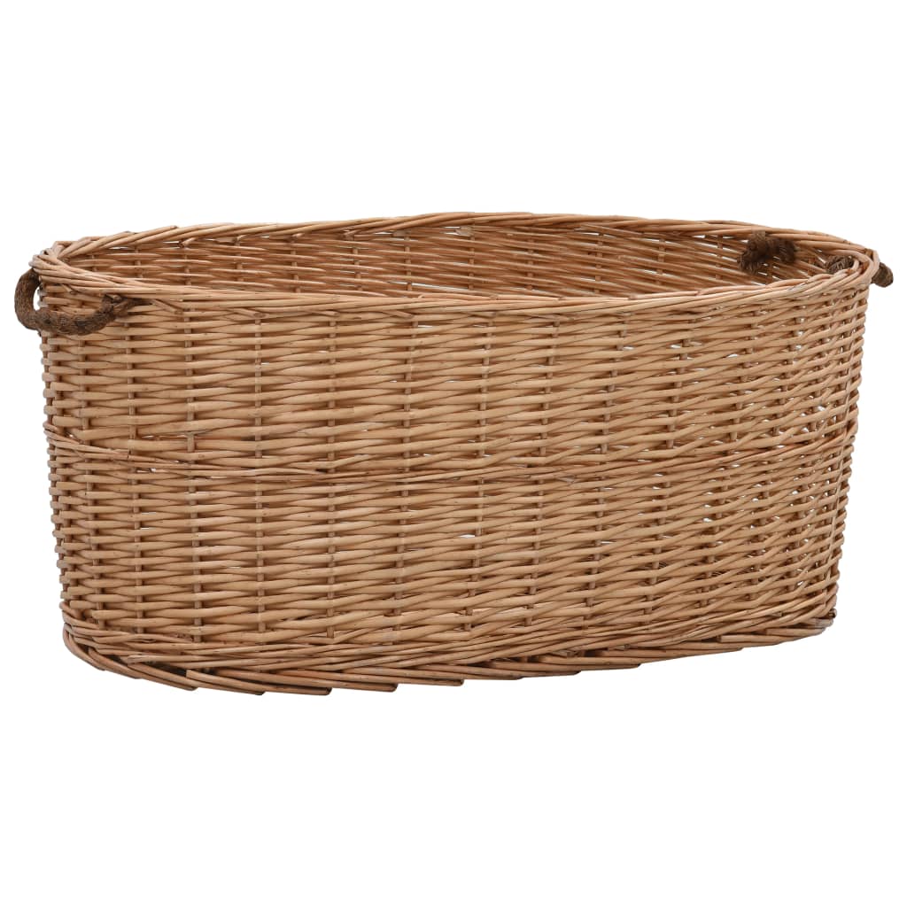 Firewood Basket with Carrying Handles 78x54x34 cm Natural Willow - All Things Good