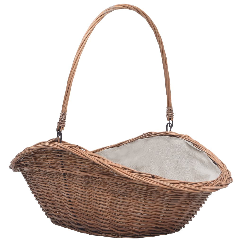 Firewood Basket with Handle 60x44x55 cm Natural Willow - All Things Good