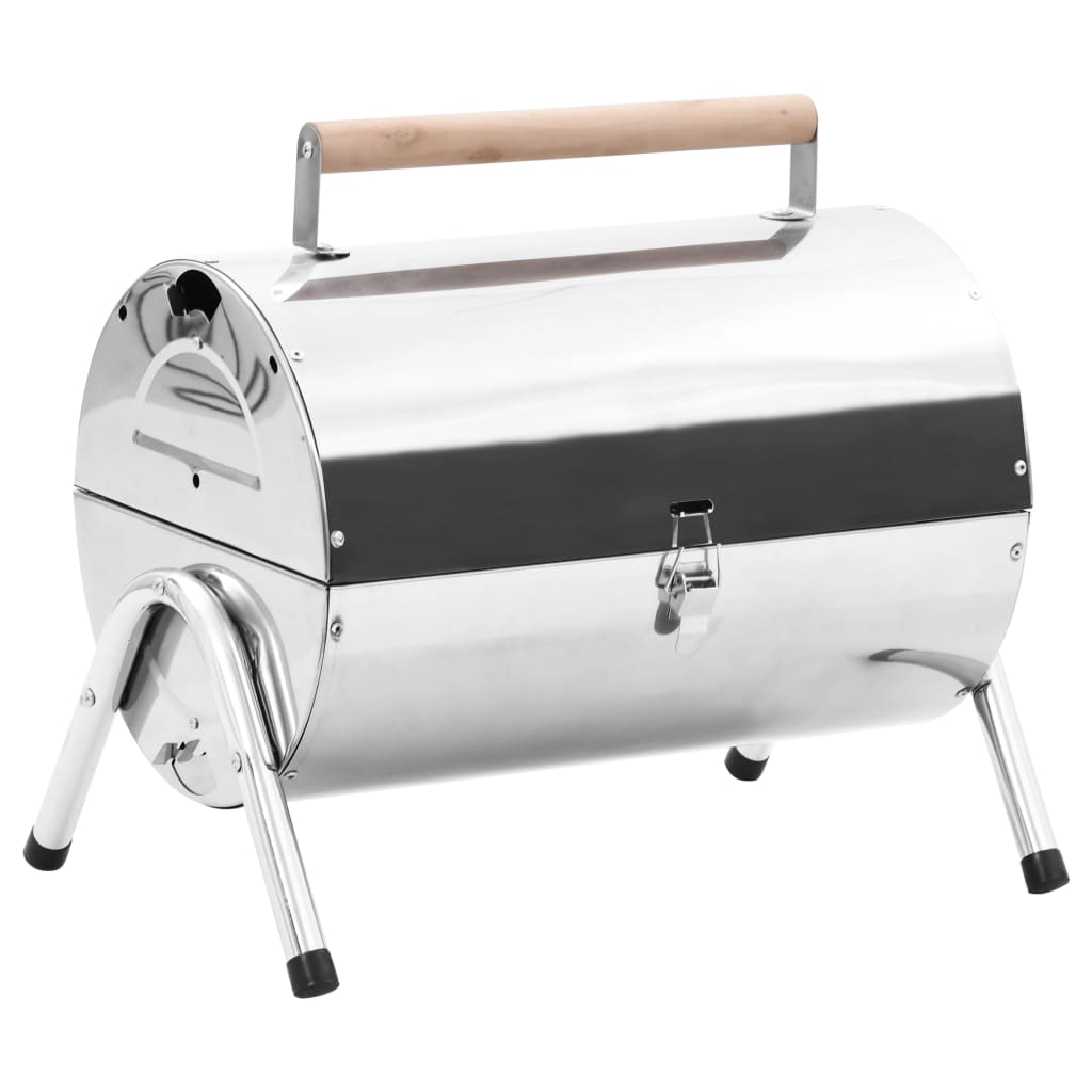 Portable Tabletop Charcoal BBQ Grill Stainless Steel Double Grids - R and M Furniture