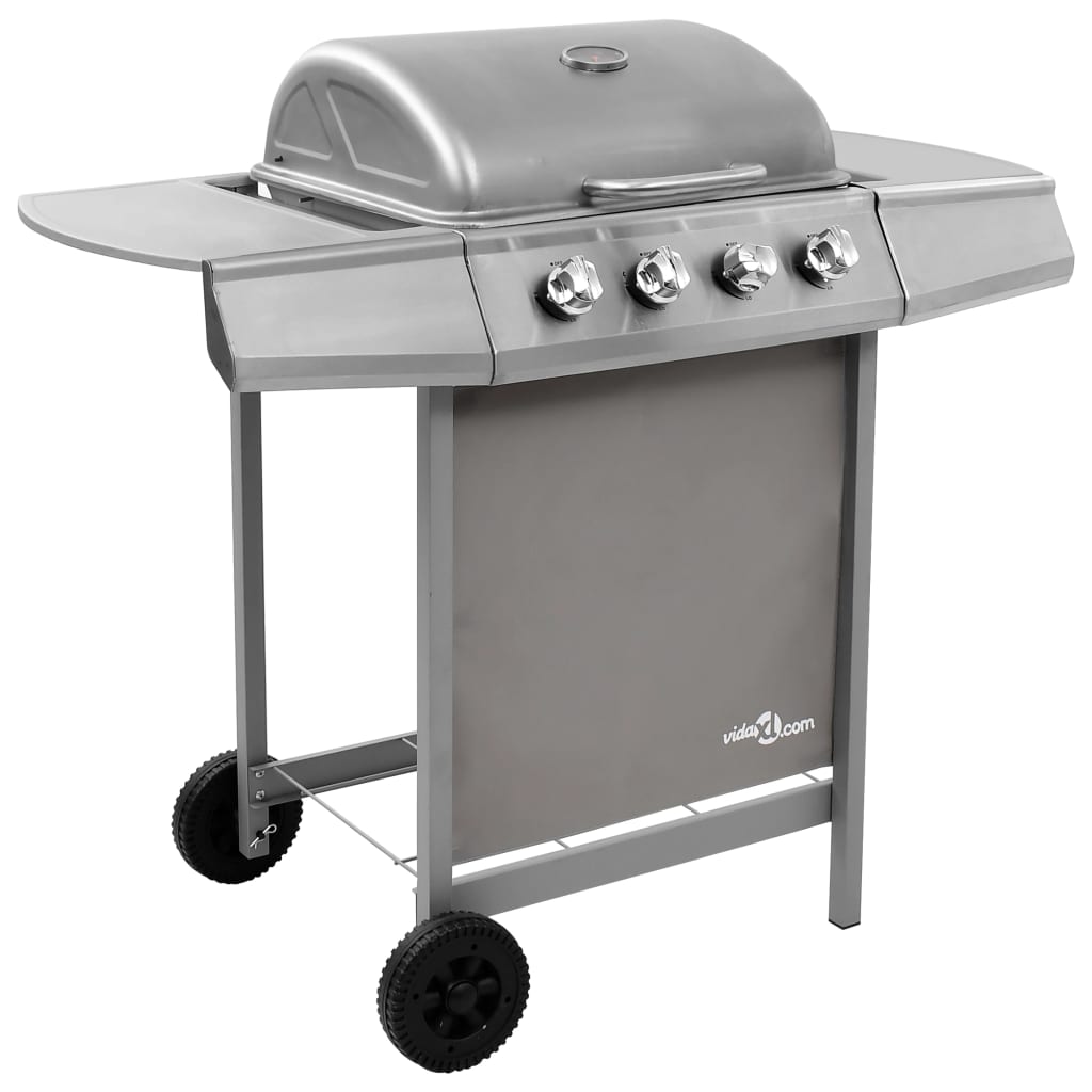 Gas BBQ Grill with 4 Burners Silver (FR/BE/IT/UK/NL only) - Millennium Furniture